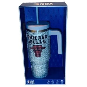 NBA Bling Hydrapeak LE Chicago Bulls Logo 40 oz Steel Tumbler Rhinestones - New